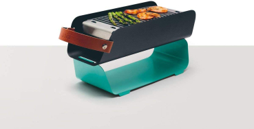 UNA Tragbarer Tischgrill Holzkohlegrill (Türkisminze)